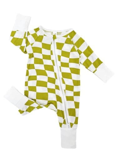 Bow Dream Baby Boy Romper Jumpsuit Bamboo Rayon Baby girl Clothes Baby Romper Clothing Newborn-24 Months Light Blue Universe Green Plaid 3-6 Months - Image 4