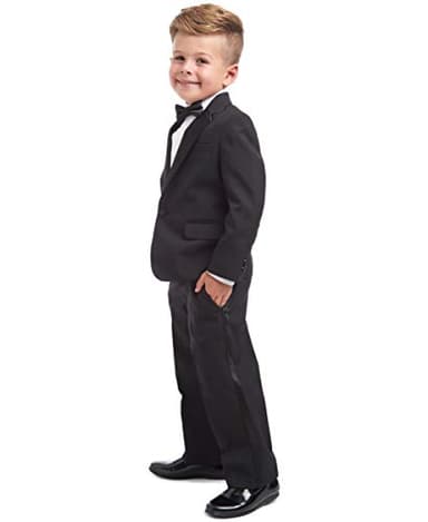 Nautica Baby Four Piece Tuxedo Suit Set, Black Tuxedo, 12M - Image 3