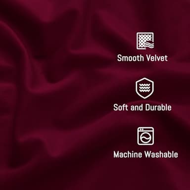 Yakamok Velvet Curtains 84 inches 2 Panels - Luxury Room Darkening Wine Red Curtains for Bedroom Living Room Thermal Insulated Super Soft Window Drapes Rod Pocket, Wine Red, W52 x L84 inches - Image 6