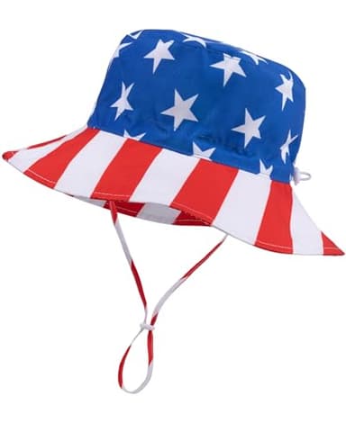 Baby Sun Hat Kids Summer UPF 50+ Toddler Bucket Hat Wide Brim Adjustable Beach Hats for Boys Girls Age 0-6 Years