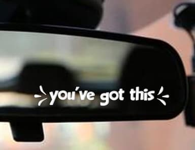 2 x You've Got This Car Rearview Mirror Decal, Vinyl Car Mirror Sticker, Non-Fading Car Decals, Inspirational Car Décor, Motivational Vinyl Decal, Bumper Sticker for Wall, Window, Vehicle (White) - Image 2