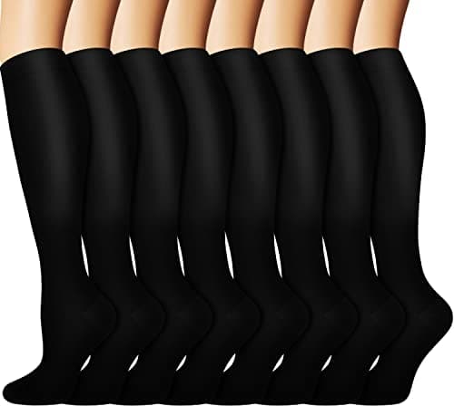 Graduated Copper Compression Socks for Men & Women Circulation 8 Pairs 15-20mmHg - Best for Running Athletic Cycling - Image 1