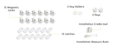 Vmaisi Adhesive Magnetic Cabinet Locks (12 Locks and 2 Keys) - Image 3