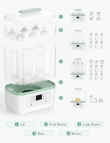 Momcozy Bottle Sterilizer and Dryer, 8-in-1 Electric Steam Baby Bottle Sterilizer for Baby Bottles, Baby stuffs & Breast Pump Accessories - Image 6
