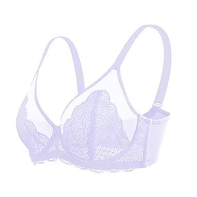 HSIA Minimizer Bras for Women Large Bust Full Coverage Lace Plus Size Bra - Mermaid Scales Purple - Image 5