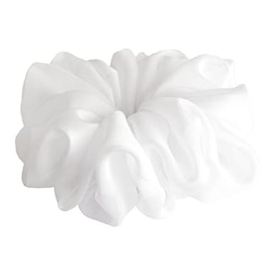 38 Colors Available, Big Scrunchies for Hair, Soft Cheer Chiffon large Ponytail Holder, Cute Birthday Gift for Women Girl Teen, Holiday Accessory (Bright White) - Image 3