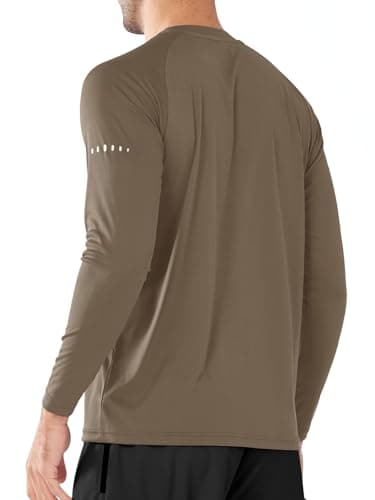 NORTHYARD Men's Sun Protection UPF 50+ Shirts Long Sleeve Swim Rash Guard Shirt Workout Running Athletic Gym UV Fish Hiking WARMTAUPE L - Image 2