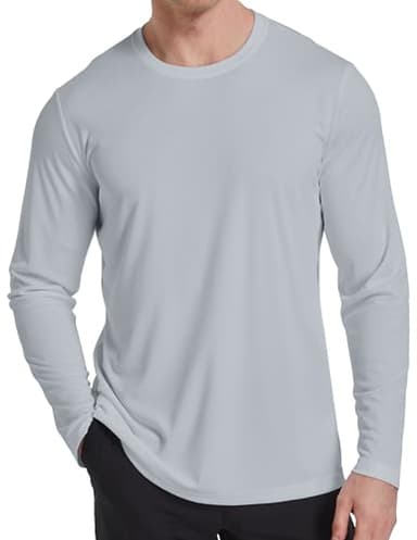 Men's UPF 50+ UV Sun Protection Long Sleeve Shirt Rash Guard for Men Quick Dry Breathable Gym Shirt for Fishing Running SetD XL - Image 2