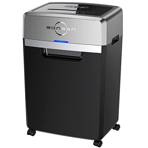 BONSEN Heavy Duty Paper Shredder, 24-Sheet Cross-Cut Shredder, 40-Min Continuous Running Time, Commercial Grade Shredder for Office, 9-Gallon Big Basket, 55dB Super Quiet, P-4 High Security (S3105) - Image 1