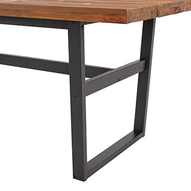 Walden Dining Table, Rustic Chestnut Finish, Urban Industrial Farmhouse Style, Cedar Top, Seats 6, Dimensions 72"W x 34"D x 30"H, Sleek Black Legs, Perfect for Family Dinners and Entertaining - Image 7