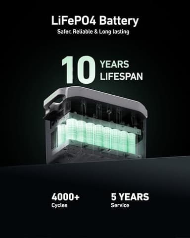 GROWATT Portable Power Station ，INFINITY 2000 Black Electric Solar Generator，2048Wh LifePO4 Battery,2400W AC Output for Home Use, Outdoor Camping, RVs and Emergency Backup(Solar Panel Optional) - Image 2