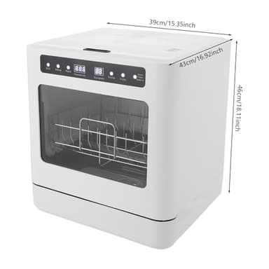 Portable Countertop Dishwasher, 110V 800W Mini Dishwasher with 6L Built-in Water Tank, 4 Washing Programs Countertop Dishwasher 158°F High-Temp & Air-Dry Function for Apartments Kitchen Dorm - Image 2