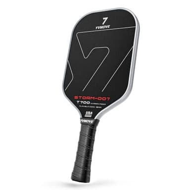 YVmove Pickleball Paddle with T700 Raw Carbon Fiber Surface & 16mm STR-Core Power Polymer Core, Premium Pickle Ball Racket Designed for Ultimate Spin & Consistency, USAPA Approved Storm 007 - Image 1