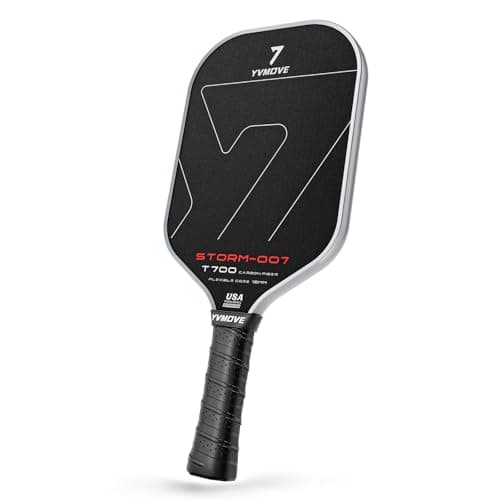 YVmove Pickleball Paddle with T700 Raw Carbon Fiber Surface & 16mm STR-Core Power Polymer Core, Premium Pickle Ball Racket Designed for Ultimate Spin & Consistency, USAPA Approved Storm 007