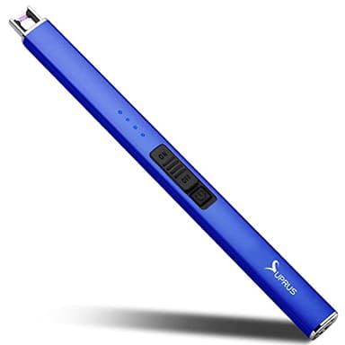 SUPRUS Electric Lighter Arc Windproof Flameless USB Rechargeable Lighter with Safety Lock for Candle BBQ Camping (Dark Blue) - Image 1