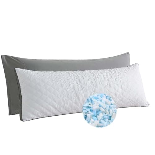 WhatsBedding Memory Foam Body Pillow with Removable Pillowcase-Fluffy Body Pillows for Adults -Large Long Bed Pillows for Sleeping - 20x54 inch, White - Image 1