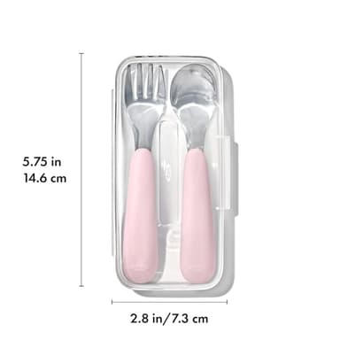 OXO Tot On-The-Go Fork and Spoon Set - Blossom - Image 7