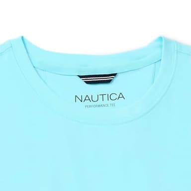 Nautica mens Solid Crew Neck Short Sleeve Pocket T-shirt T Shirt, Bright Aqua Blue, Large US - Image 4