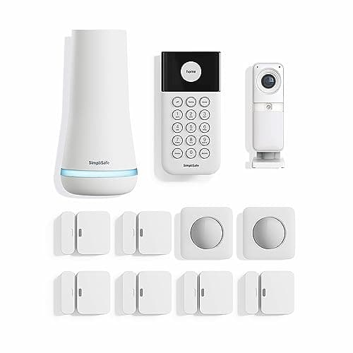 SimpliSafe 11 Piece Wireless Home Security System Gen 3 with Wireless Indoor HD Camera - Optional 24/7 Professional Monitoring - No Contract - Compatible with Alexa and Google Assistant,White - Image 1