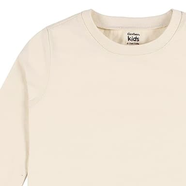 Gerber Baby Toddler 5-Pack Solid Long Sleeve T-Shirts Jersey 160 GSM, Natural, 18 Months - Image 3