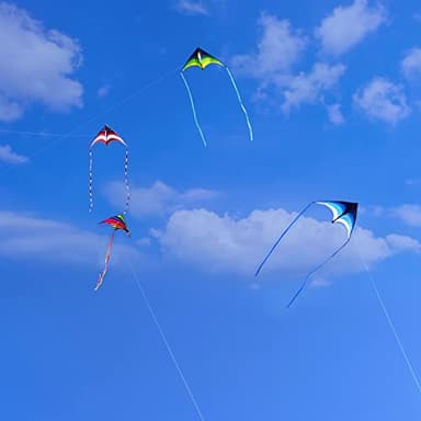 Mint's Colorful Life Delta Kite for Kids & Adults, Easy to Fly Kites with 2 Ribbons and 300ft Kite String, Best Kites for Beginner(Blue) - Image 6