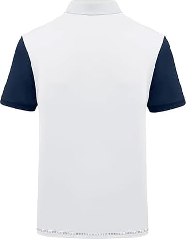 ZITY Golf Polo Shirts for Men Short Sleeve Athletic Tennis T-Shirt Navy White L - Image 2