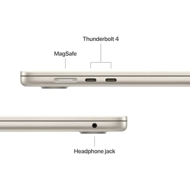 Apple 2025 MacBook Air 15-inch Laptop with M4 chip: Built for Apple Intelligence, 15.3-inch Liquid Retina Display, 16GB Unified Memory, 256GB SSD Storage, 12MP Center Stage Camera, Touch ID; Starlight - Image 6