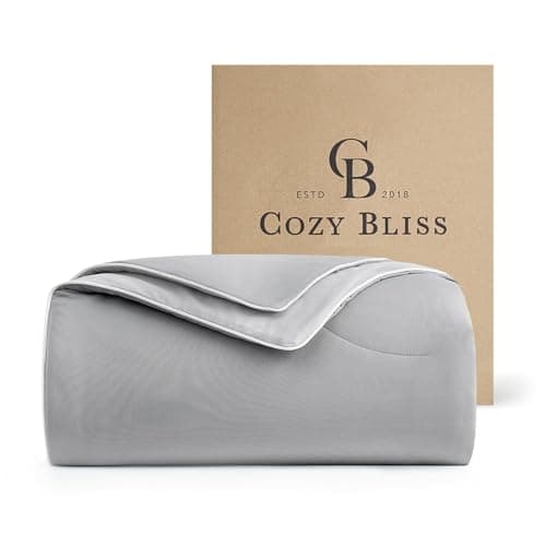Cozy Bliss Cooling Comforter Queen Size Dual-Sided, Ultra-Soft Cooling Blankets for Hot Sleepers and Night Sweats, Breathable Lightweight Silky Smooth, Cool Grey - Image 1