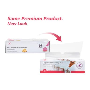 Keenpioneer Piping Bag - Disposable Cake Decorating Bag, Pastry Bag 56 Count, 16 inch, Clear - Image 2