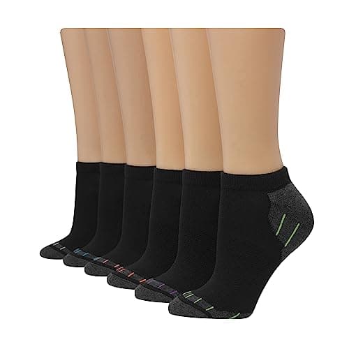 Hanes womens Comfort Fit No Show athletic socks, Black, (Pack of 6 Pair) 5-9 US - Image 1