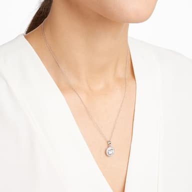 Amazon Essentials womens Sterling Silver Cubic Zirconia Halo Pendant Necklace and Stud Earrings Jewelry Set (previously Amazon Collection) - Image 4