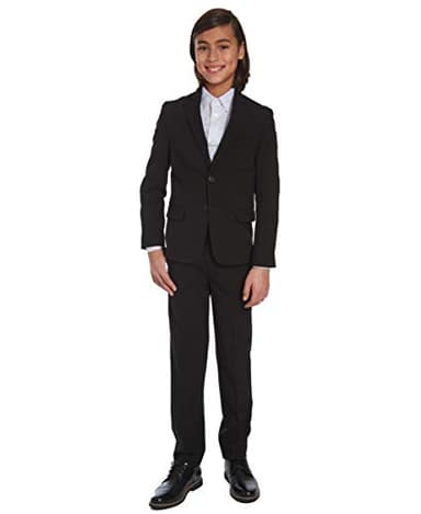 Calvin Klein Big Boys' Flat Front Pant , Black, 8 - Image 4