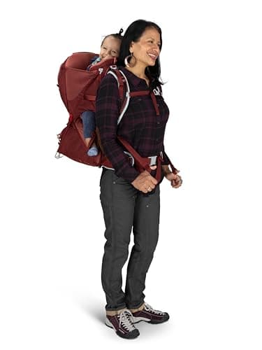 Osprey Poco LT Lightweight Child Carrier Backpack - Compact, Travel-Ready with Sunshade and Adjustable Fit - Lightweight, Comfortable Hiking for Toddlers, Red Mountain - Image 11