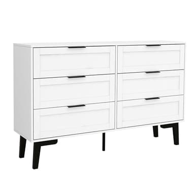 TaoHFE 6 Drawer Dresser for Bedroom Modern White Chest of Drawers for Nursery Wood Dresser for Kids Horizontal Dressers & Chests of Drawers for Bedroom Living Room - Image 7