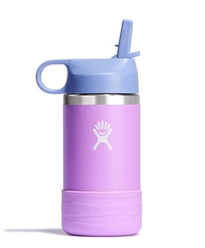 Hydro Flask Kids Water Bottle for School - Stainless Steel and Insulated with Straw Cap - 12 Oz in Anemone Purple - Image 1