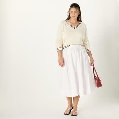 The Drop Women’s Arlo Full Maxi Cotton Skirt, White, M - Image 7
