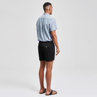 maamgic Men's Classic-fit 5.5" Cotton Casual Shorts Elastic Waistband with Multi-Pocket Daily Wear Walking Summer Outfit Black 38 - Image 8