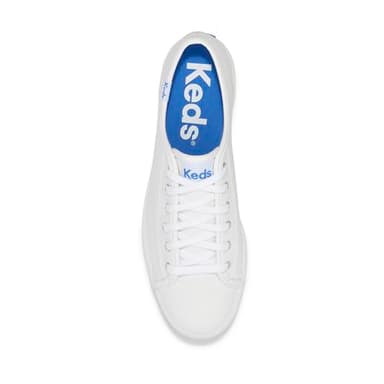 Keds Women's Triple Kick Leather Sneaker, White, 8 - Image 4