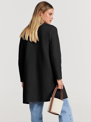ANRABESS Womens Cardigan Sweater Open Front Knit Long Coatigan Dressy Casual Jacket Coat 2025 Fall Outfits Classy Clothes Black Small - Image 4