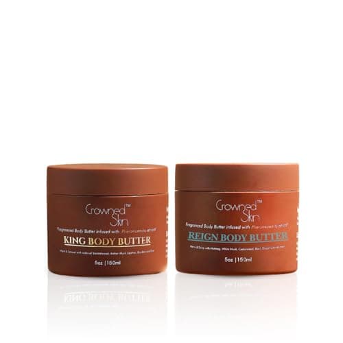 Crowned Skin King and Reign Cologned Body Butter Bundle | Sandalwood, Leather, Fresh, and Nautical Scents | Infused with Organic Shea & Mango Butters | Moisturizing Formula with All-Day Fragrance - Image 1