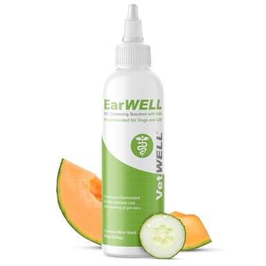 VetWELL Ear Cleaner for Dogs and Cats - Otic Rinse for Infections and Controlling Ear Infections and Odor in Pets - 8 oz (Cucumber Melon) - Image 1