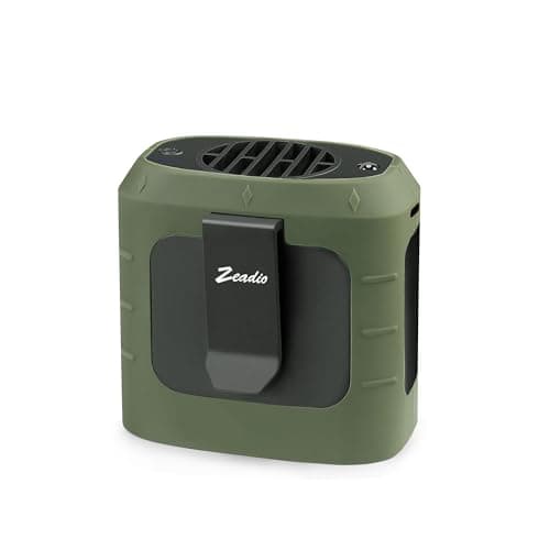 Zeadio Portable Waist Clip Fan, 3 Speeds 10000mAh Operated Hands-free Wearable Necklace Fan, with lighting function for Hot Flashes Home Office Travel Outdoor Sports - Green - Image 1