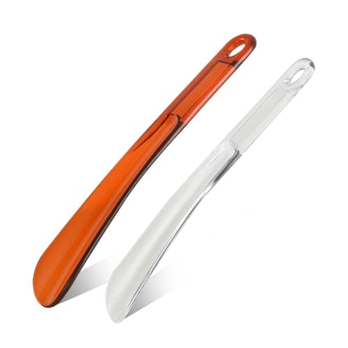 YIZIYAOH 2Pcs Shoe Horns, 9.05 Inches High-toughness Plastic Shoe Horn with Hang Hole, Lightweight Shoe Helper for Pregnant Woman, Seniors, Men, Kids & Travel Accessories