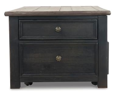 Signature Design by Ashley Tyler Creek Rustic Farmhouse Lift Top Coffee Table with Drawers, Brown & Black - Image 12