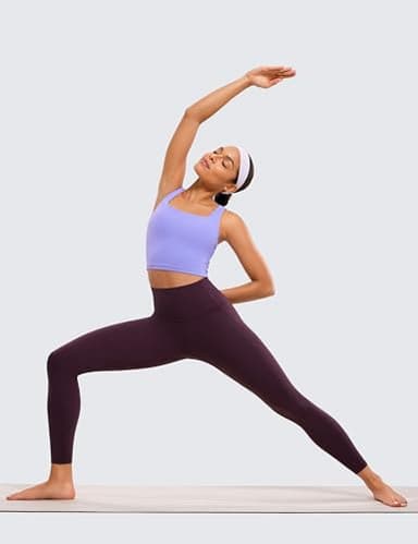 CRZ YOGA Womens Butterluxe Workout Leggings 25 Inches - High Waisted Gym Yoga Pants with Pockets Buttery Soft Deep Purple Small - Image 3