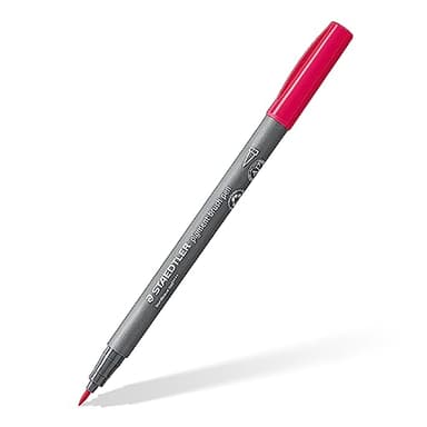 STAEDTLER Pigment Arts Brush Pen, Reds & Pinks, Pack of 6 Pens, 371 C6-1 Grey - Image 2