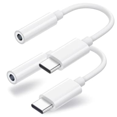 Duyasurs 2 Pack USB C to 3.5mm Headphone Jack Adapter, USB C to Aux Audio Dongle Cable Cord Compatible with iPhone 16/15 Pro/15 Pro Max, iPad Pro, MacBook, Samsung S21-24, Pixel 7/6/5 - Image 1