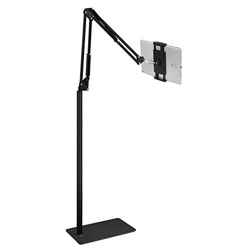 Tablet Floor Stand, Overhead Bed Phone Stand Angle Height Adjustable Holder, Universal Floor Stand Compatible with iPhone iPad Pro Air Mini, Samsung Tab, Kindle, E-Readers… - Image 1