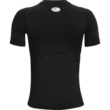 Under Armour Boys HeatGear Armour Short-Sleeve T-Shirt , Black (001)/White , Medium - Image 3