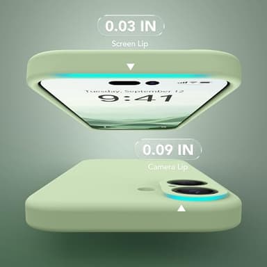 SuydanBox Magnetic for iPhone 17 Case, Compatible with MagSafe, [Full Camera Protection][Screen Protector] Silicone Shockproof Protective Phone Case for iPhone 17 6.3", Matcha - Image 6